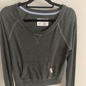 Aeropostale, Gray Cropped Crew Neck Sweater